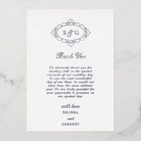 Véritable Carte de remerciements Mariage blanc à h
