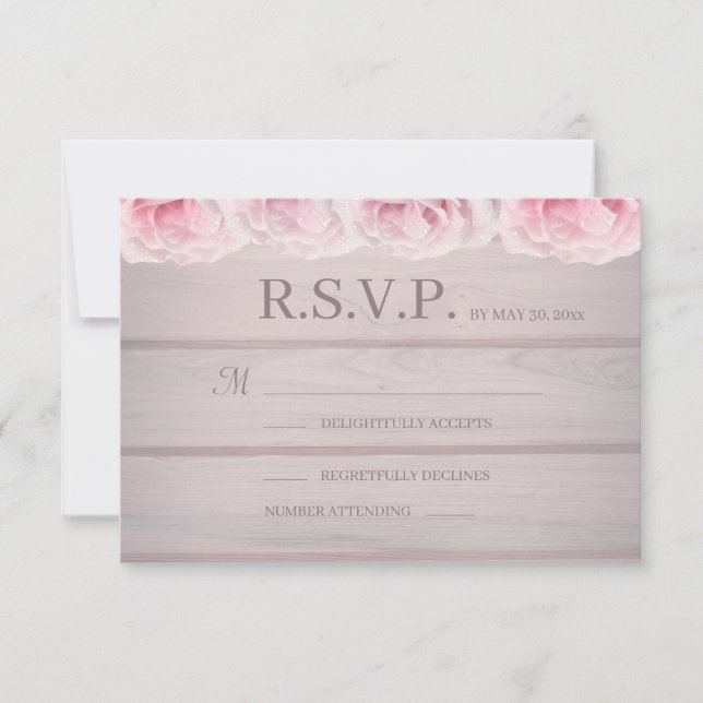 Véritable Carte de Réponse de Mariage Florale Rust (Devant)