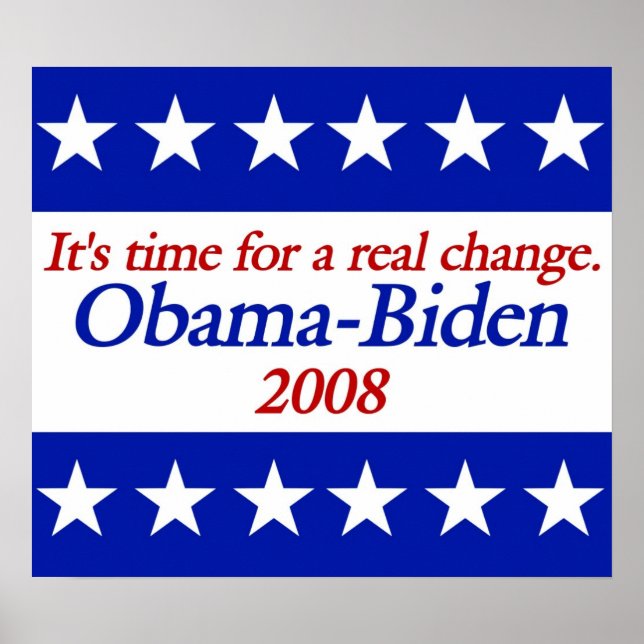Véritable changement Obama Biden affiches (Devant)