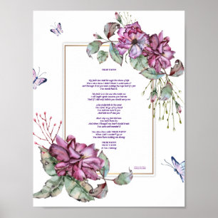 Véritable foi Poster Floral violet 8,5 x 11