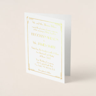 Véritable Gold Foil Art Déco Invitations de mariag