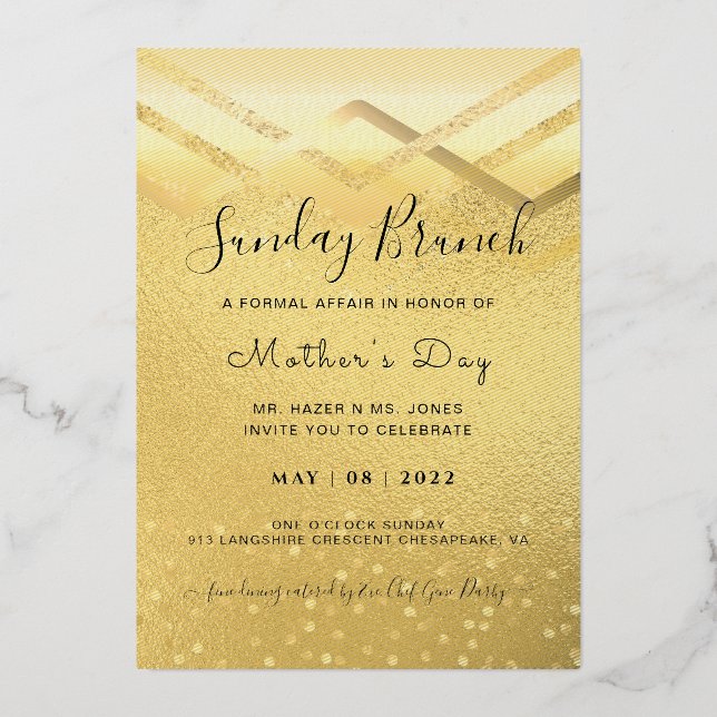 VÉRITABLE GOLD FOIL Invitation Glamour (Recto)