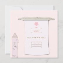 Véritable Princesse Scroll Invitation rose