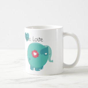 Véritable tasse de coutume d'amour d'éléphant bleu