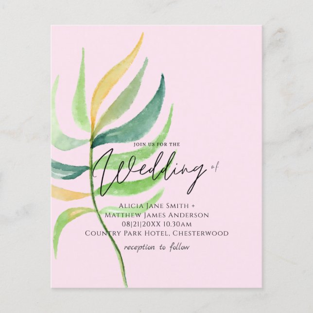 Véritables couleurs FEUILLES TROPICALES Le mariage (Devant)
