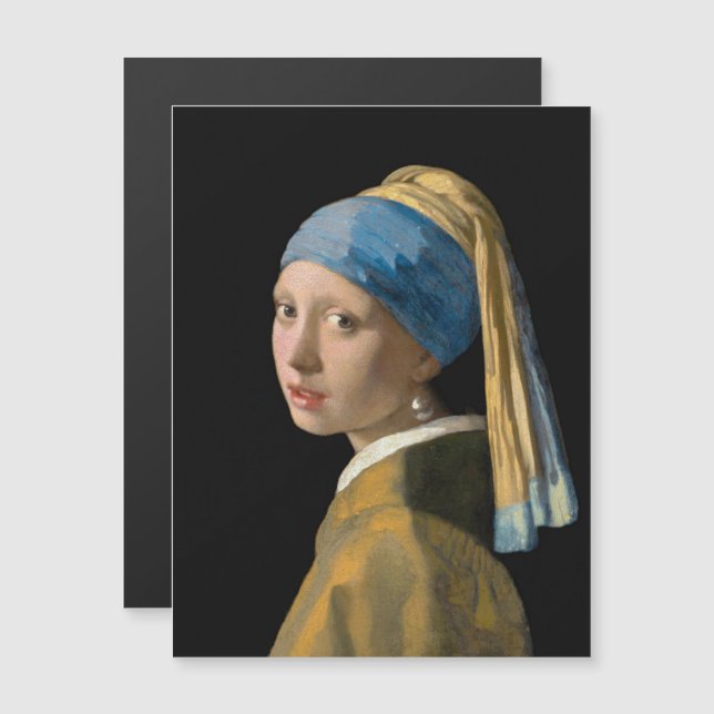 Vermeer - Fille avec une carte magnétique à perle (Devant / Derrière)