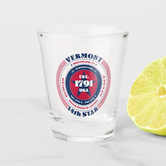Vermont 14th Star Patriotic Shot verre (Devant)