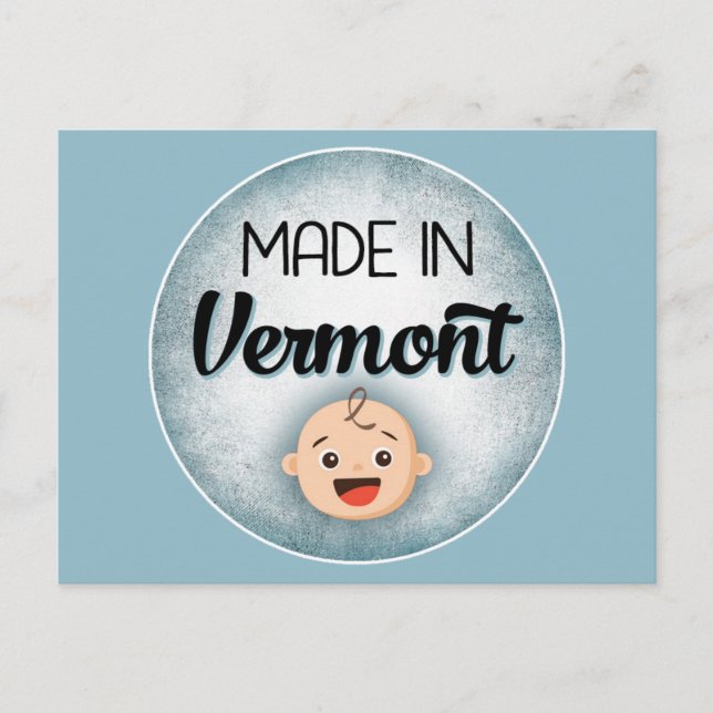 Vermont Baby Funny Blue New Boy Carte postale (Devant)