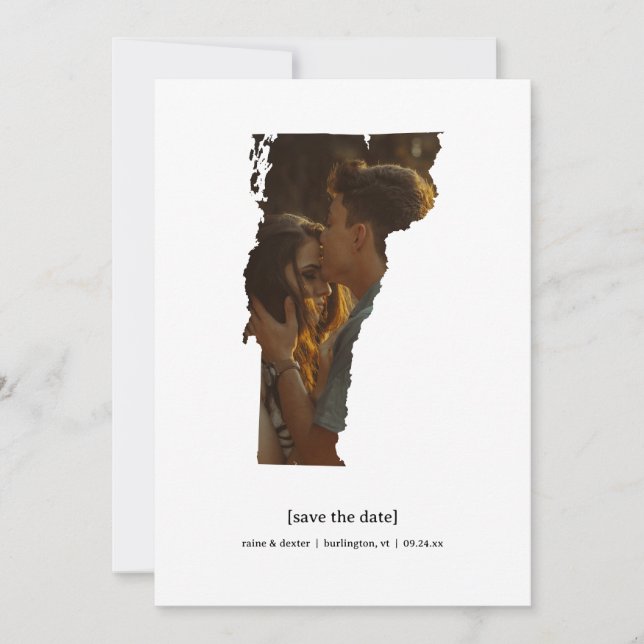 Vermont Enregistrer le Carte photo de date (Devant)