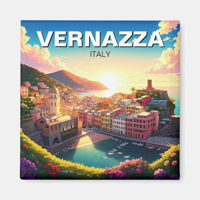 Vernazza, coucher de soleil de Cinqua Terra Magnet (Devant)
