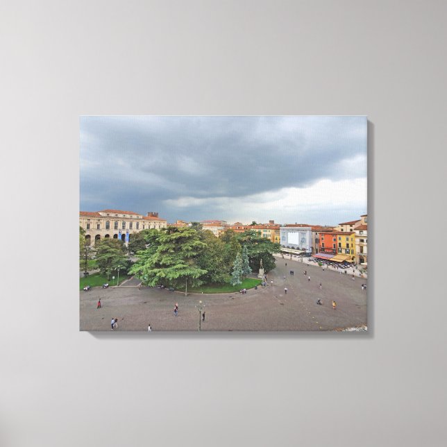 Vérone Piazza Bra vue panoramique toile imprimé (Recto)