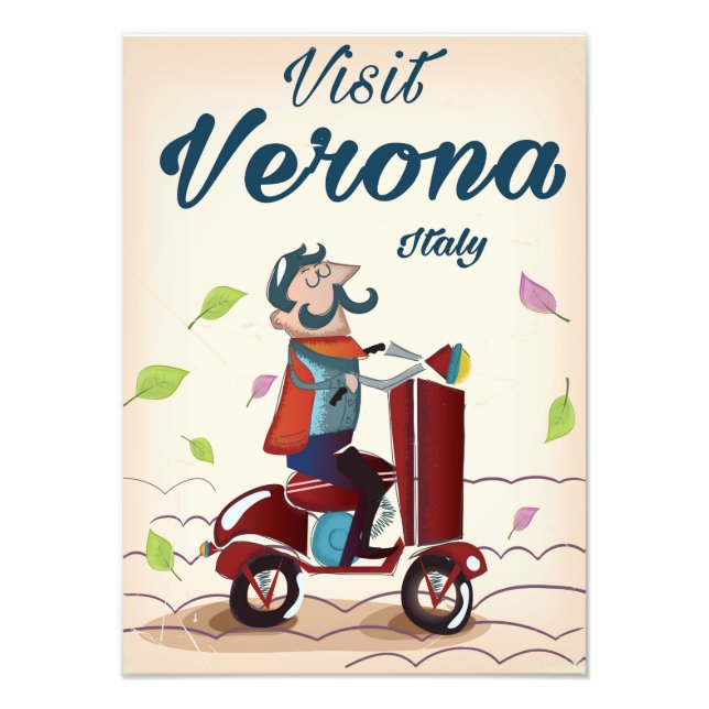 Vérone poster de voyage scooter italien (Devant)