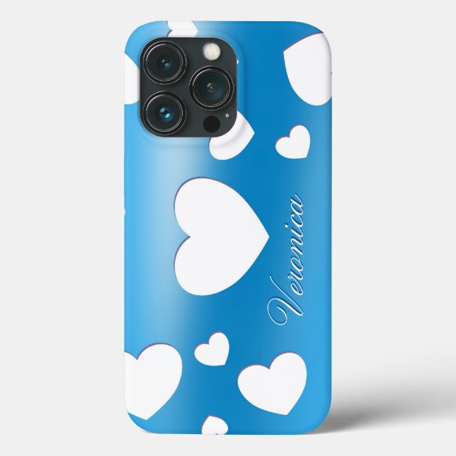 Veronica - Coeurs mignons - coque iphone bleu roma (Verso)