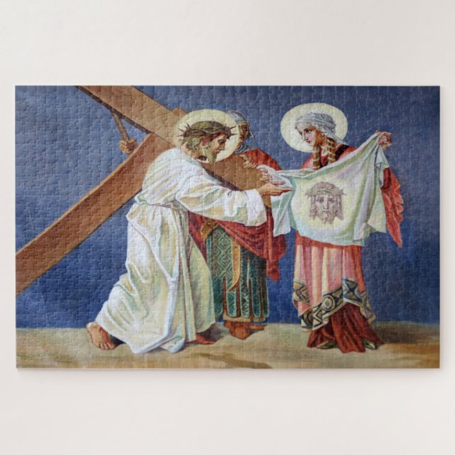 Veronica efface le visage du Puzzle de Jésus (Horizontal)