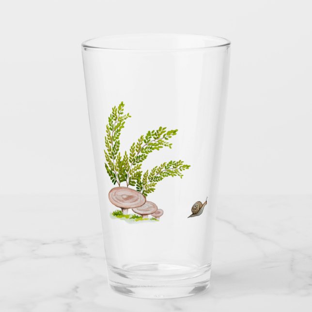 Verre С ozy champignon forestier et design mignon escarg (Devant)