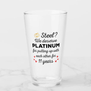 Verre 11e anniversaire Mariage I - Steel Funny Couple