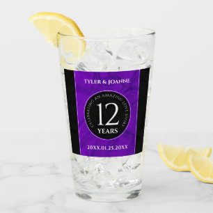 Verre 12ème anniversaire de la Mariage de soie