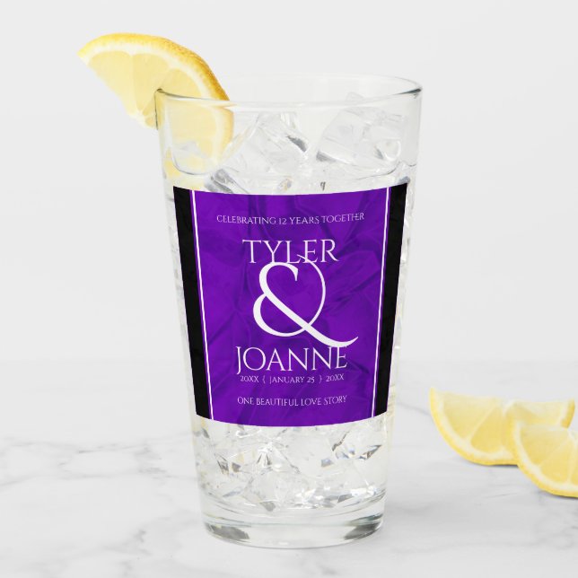 Verre 12ème anniversaire de la Mariage de soie (Devant glace)