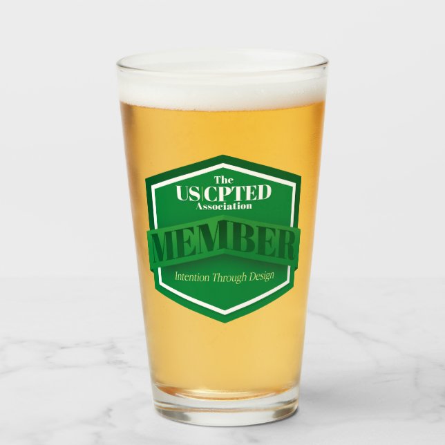 Verre 16 oz Membre de l'Association américaine CPTED en  (Devant (rempli))