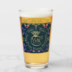 Verre 16e anniversaire de Mariage Roses de péridot sur l