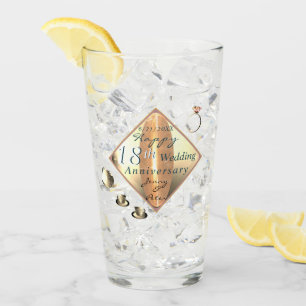 Verre 18e anniversaire de Mariage Porcelain oeil de chat