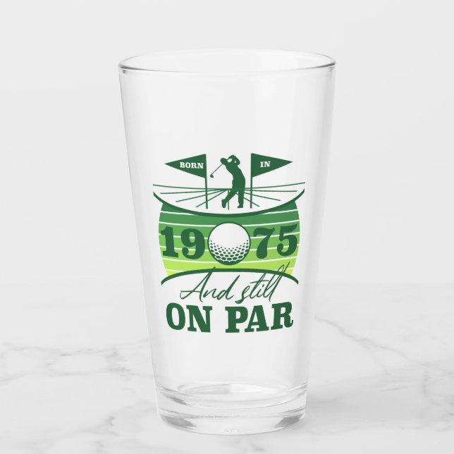 Verre 1975 50e anniversaire Humour de golf (Devant)