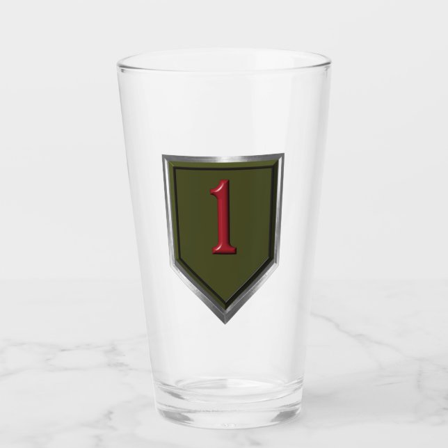 Verre 1ère Div Inf “Big Red One” Ecusson Cadre (Devant)
