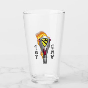 Verre 1re division de cavalerie Crâne flamboyant