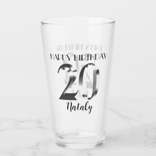 Verre 20e anniversaire d'argent métallique
