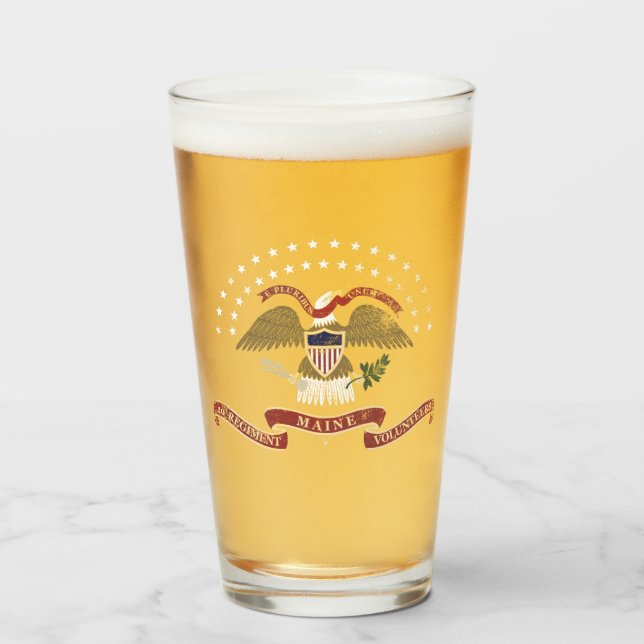 Verre 20ème Emblème du Maine - affligé (Devant (rempli))