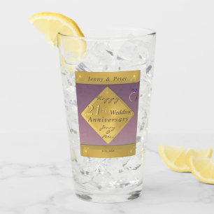 Verre 21e anniversaire de Mariage en laiton et olite