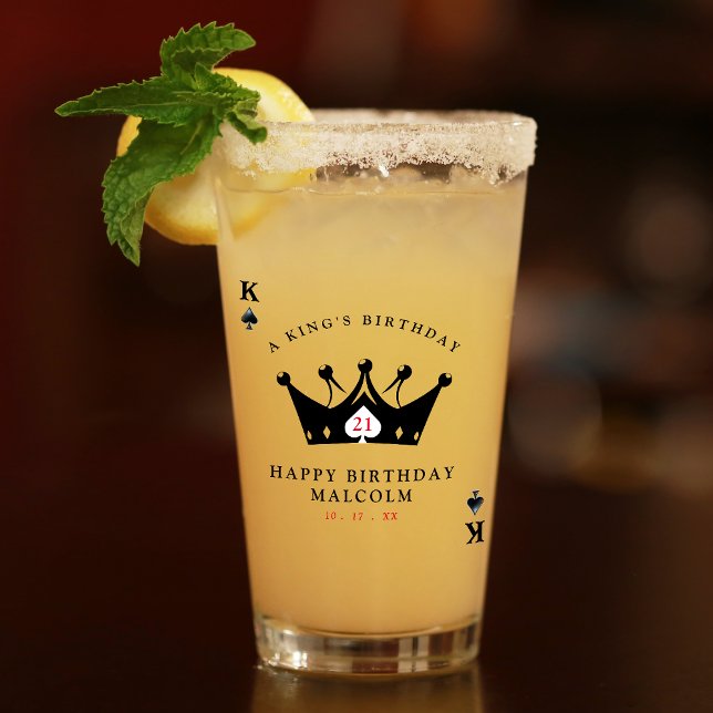 Verre 21e Anniversaire King of Spades Casino Poker Card (Let's Get Nauti Nautical Wedding Bar Drinks Menu
)