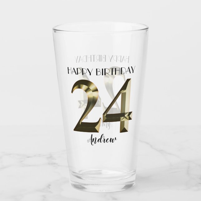 Verre 24e anniversaire d'or métallique (Devant)