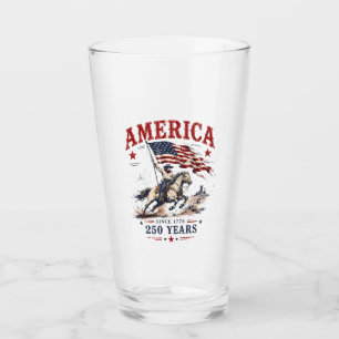 Verre 250 Ans Amérique 1776 2026 Cowboy Patriotique