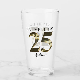 Verre 25e anniversaire d'or métallique