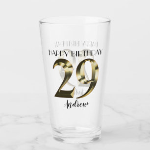 Verre 29e anniversaire d'or métallique