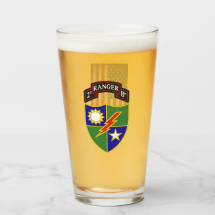 Verre 2e bataillon - 75e régiment de Rangers - US Flag -