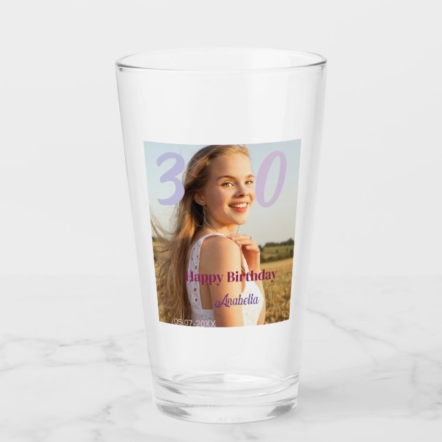 Verre 30e anniversaire ajouter nom date année VIOLET ROS (Devant)