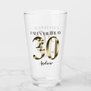 Verre 30e anniversaire d'or métallique