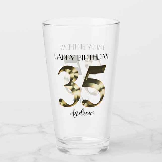 Verre 35e anniversaire d'or métallique (Devant)