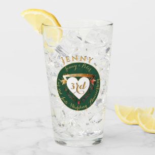 Verre 3e anniversaire Mariage Jade Color