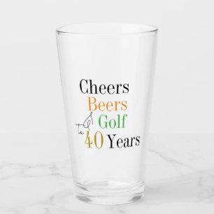 Verre 40e anniversaire Cheers and Beers Golf Black and G