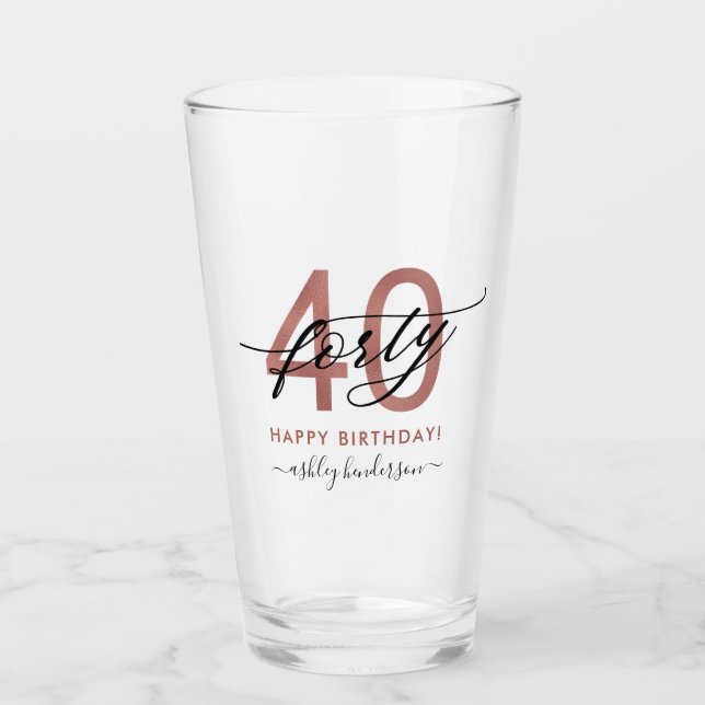 Verre 40e anniversaire Chic Parties scintillant Ombre