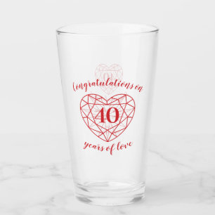 Verre 40e anniversaire Coutume rouge rubis de 40 ans