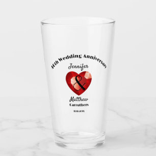 Verre 40e anniversaire de Mariage Cadeau personnalisé