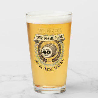 Verre 40e anniversaire Personnalisé Année Nom Vin Vintag