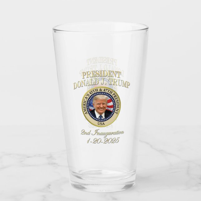 Verre 47e président Donald Trump - Inauguration Keepsaké (Devant)