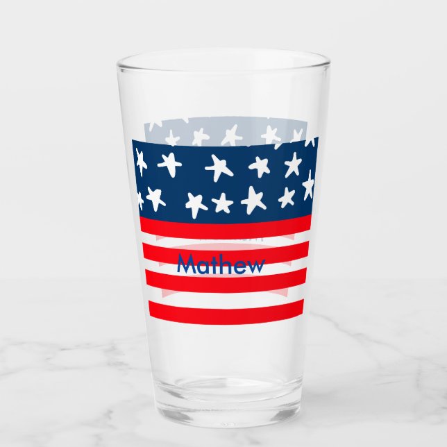 Verre 4 juillet jour de l'indépendance ajouter nom texte (Devant)