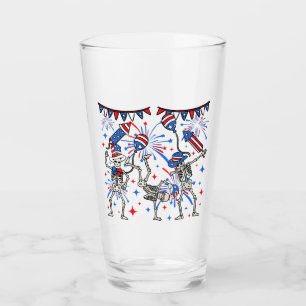 Verre 4 juillet Skeletons Dansants Boire