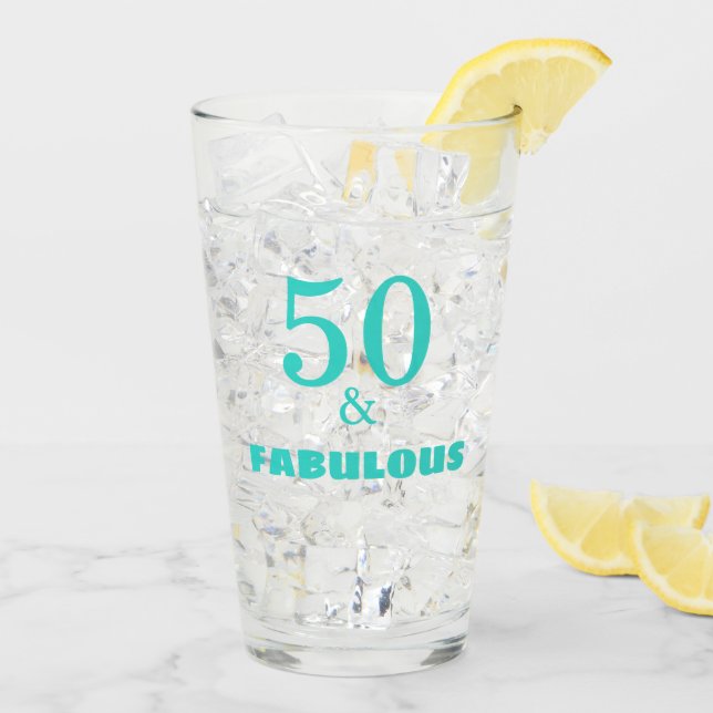 Verre 50 Et Fabuleux Turquoise Stylisme Moderne Cute (Dos glace)